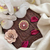 Vriksham Elegant Floral Pearls Coted With Red Stones Jada Billai-J3822